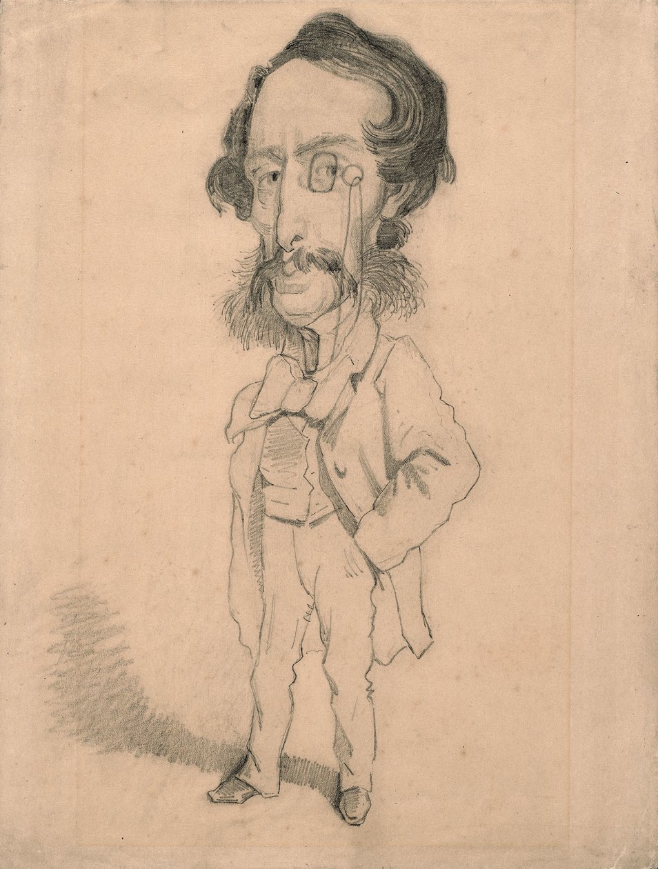 Caricatura di Mario Uchard, c.1858 da Claude Monet