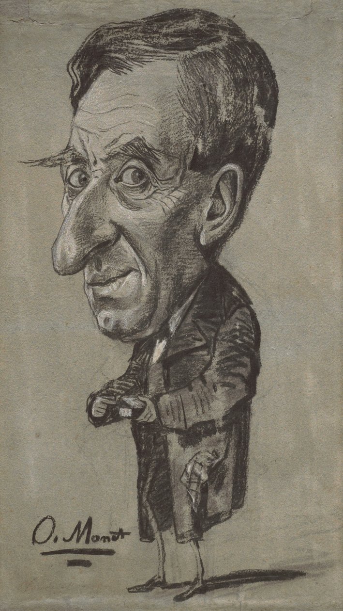Caricatura di un uomo con una tabacchiera da Claude Monet