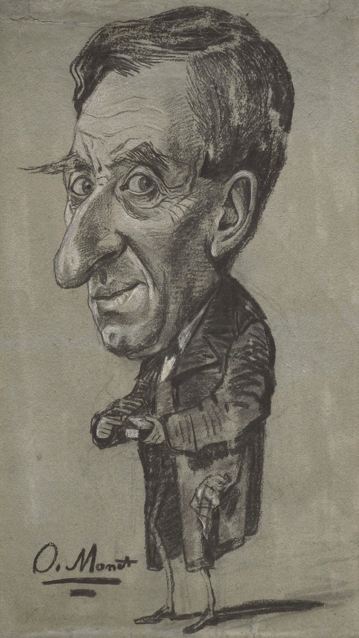 Caricatura di un uomo con una tabacchiera da Claude Monet