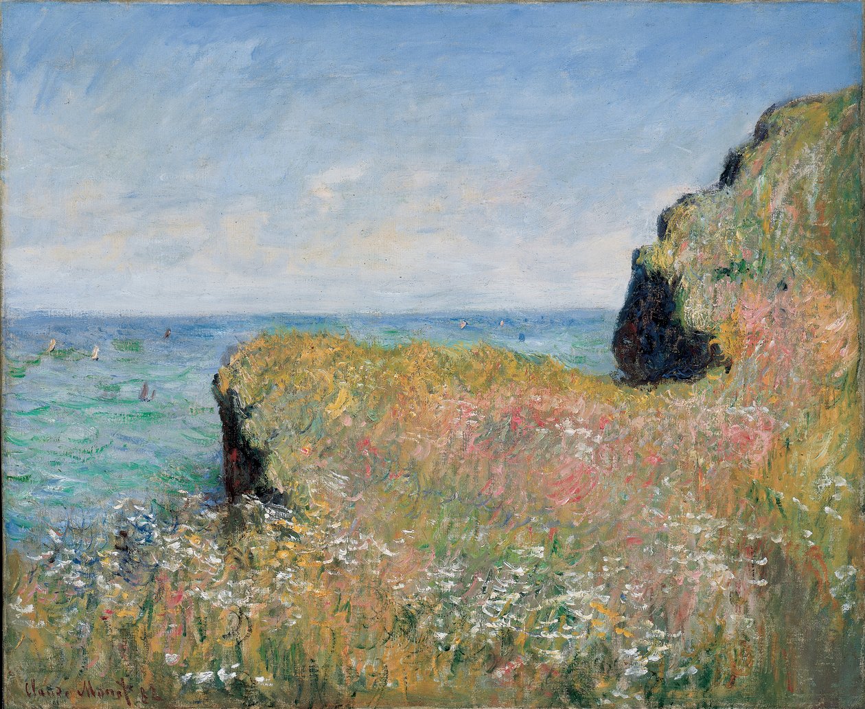 Bordo della scogliera, Pourville, 1882 da Claude Monet