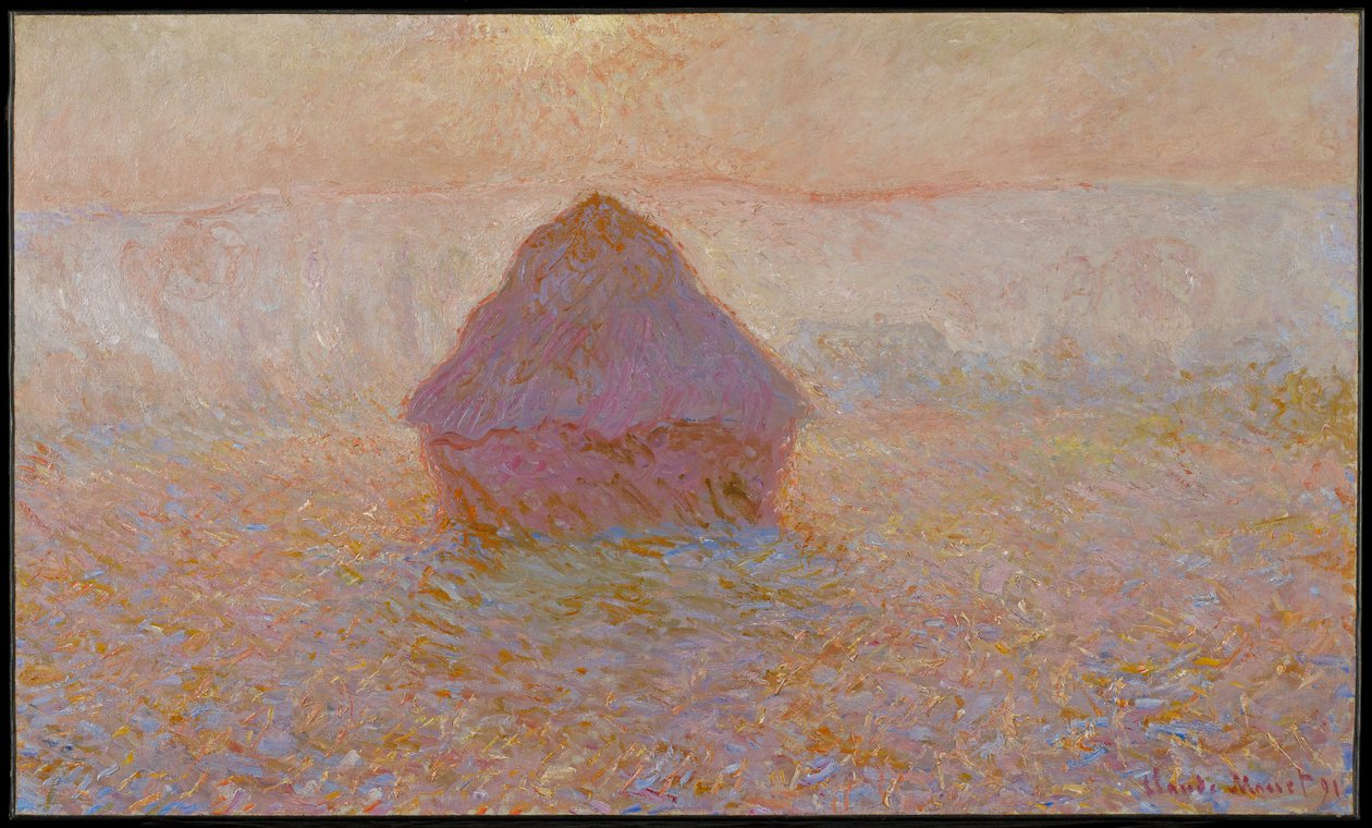 Covone di grano, sole nella nebbia da Claude Monet