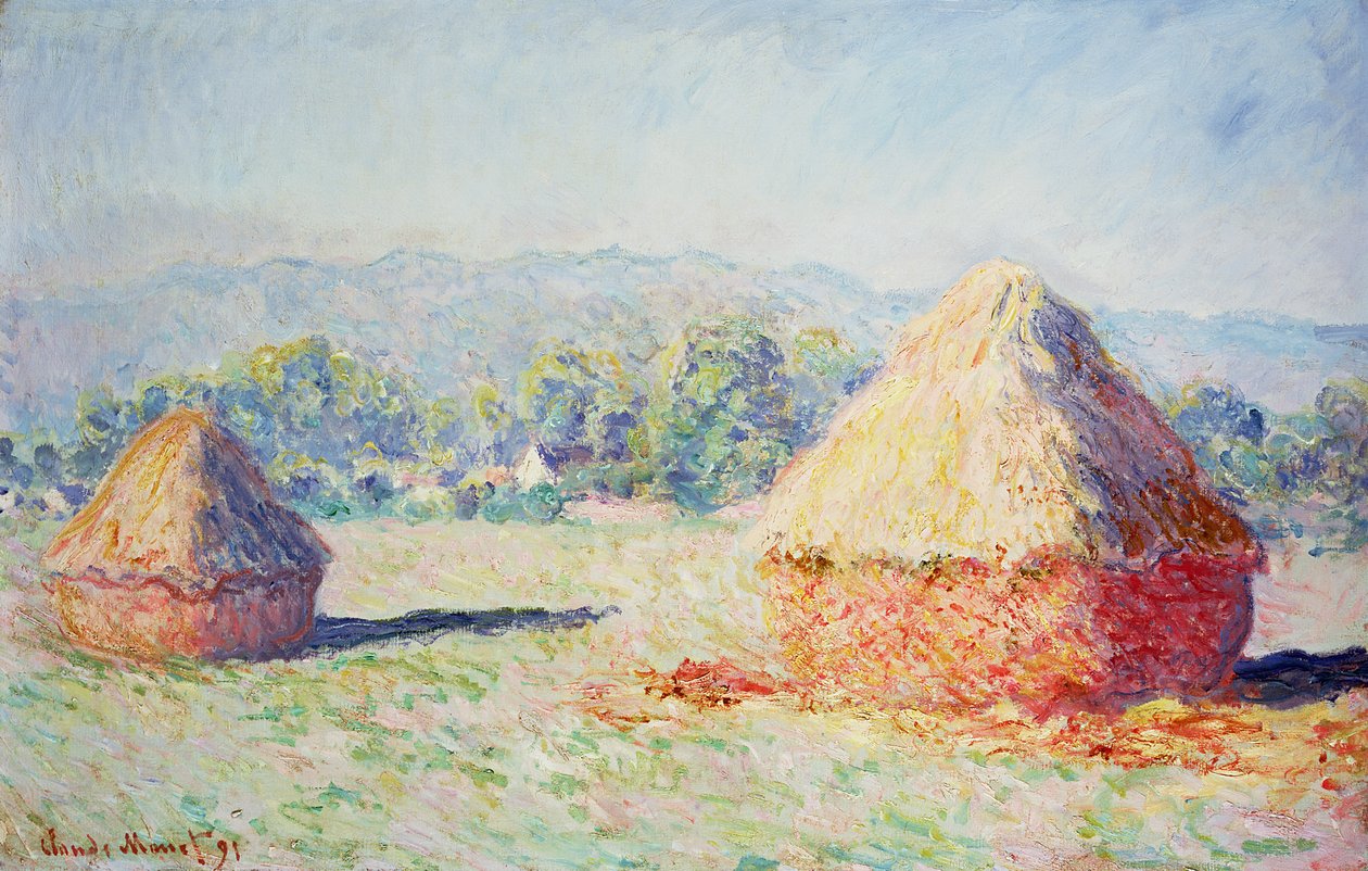 Covoni di fieno al sole, effetto mattutino, 1891 da Claude Monet