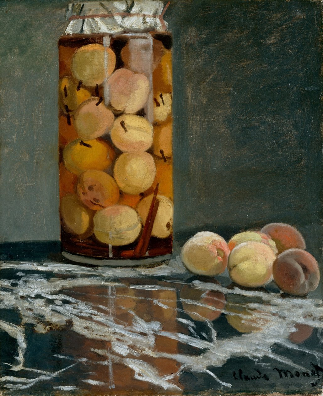 Vaso di Pesche, ca 1866 da Claude Monet