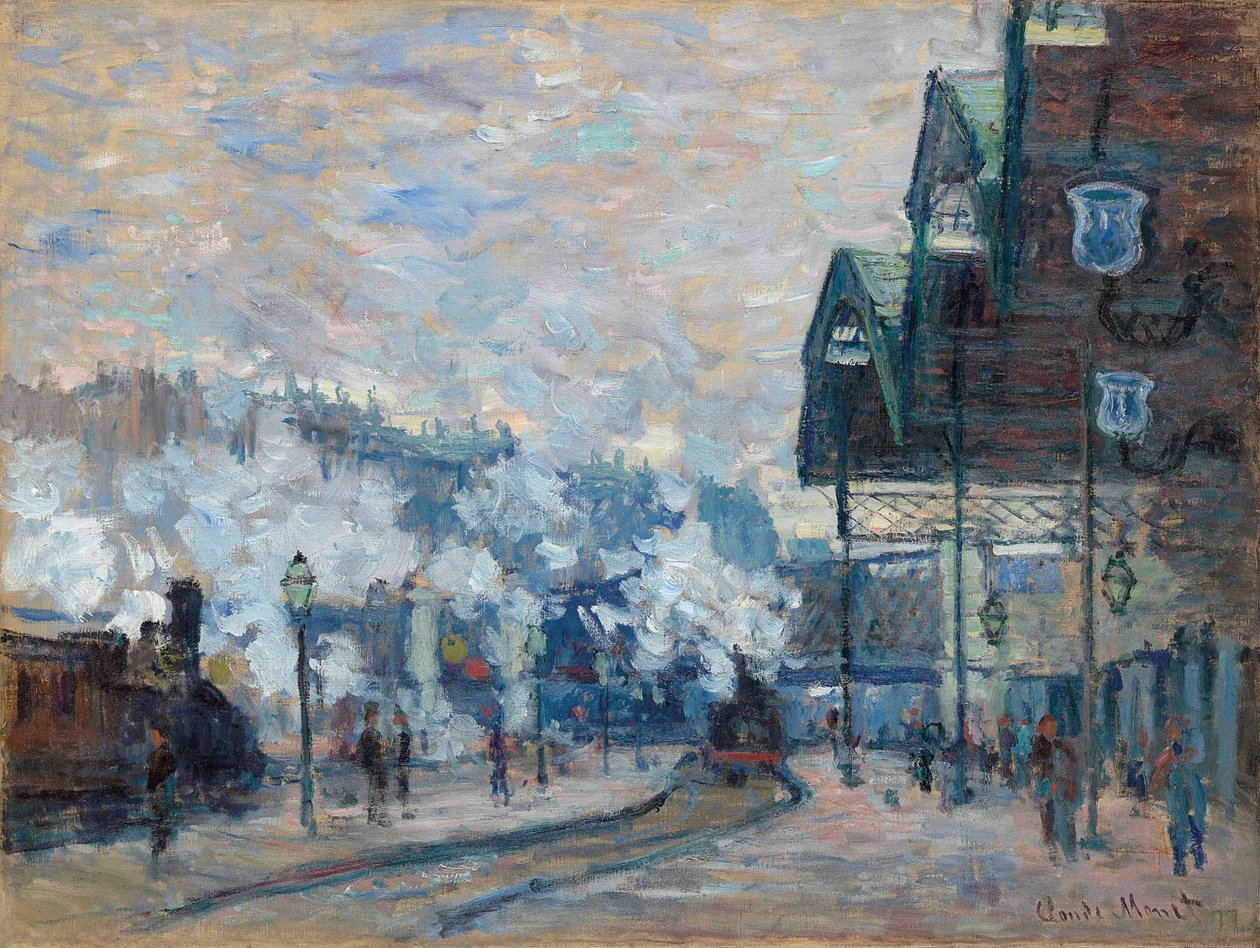 La Gare Saint-Lazare, vista esterna, 1877 da Claude Monet