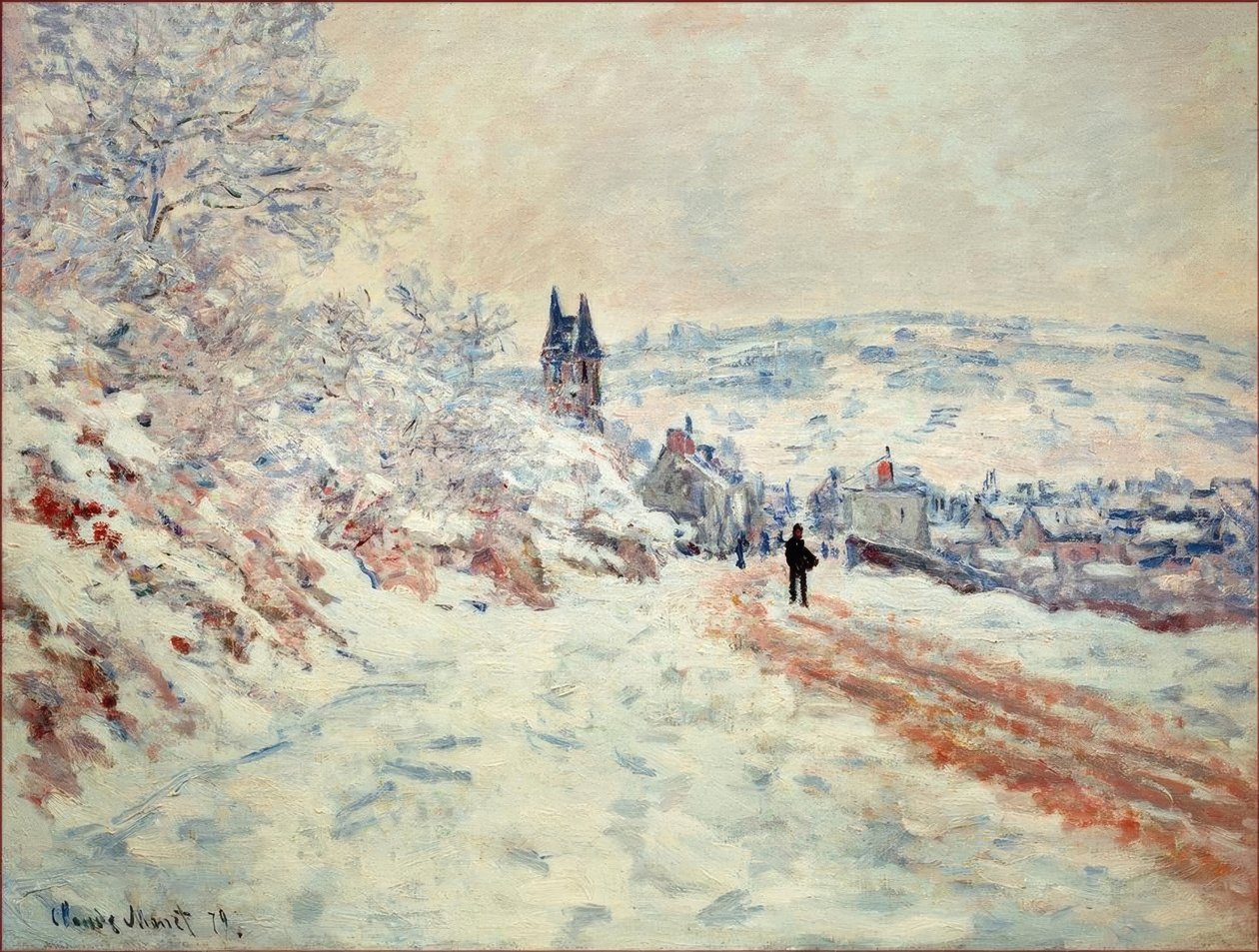 La strada per Vetheuil, effetto neve da Claude Monet