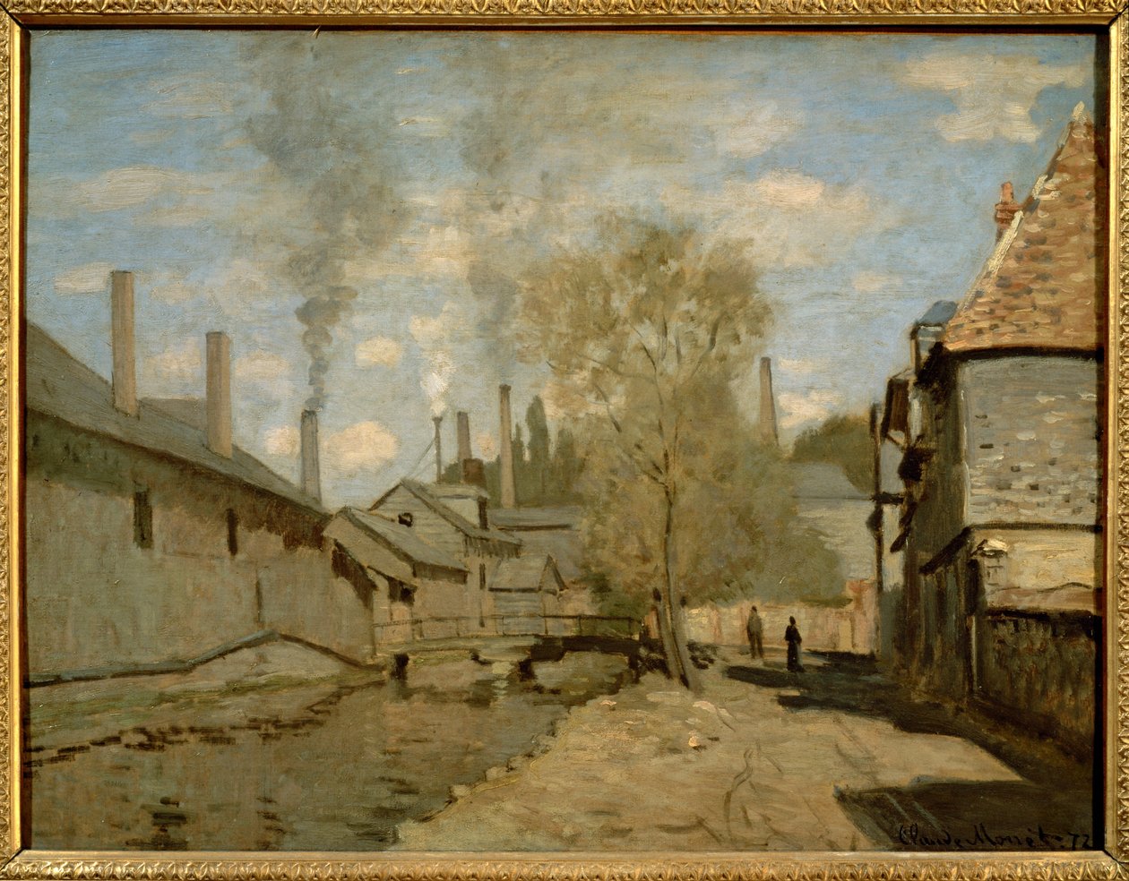 Le ruisseau de Robec a Rouen ... (olio su tela) da Claude Monet