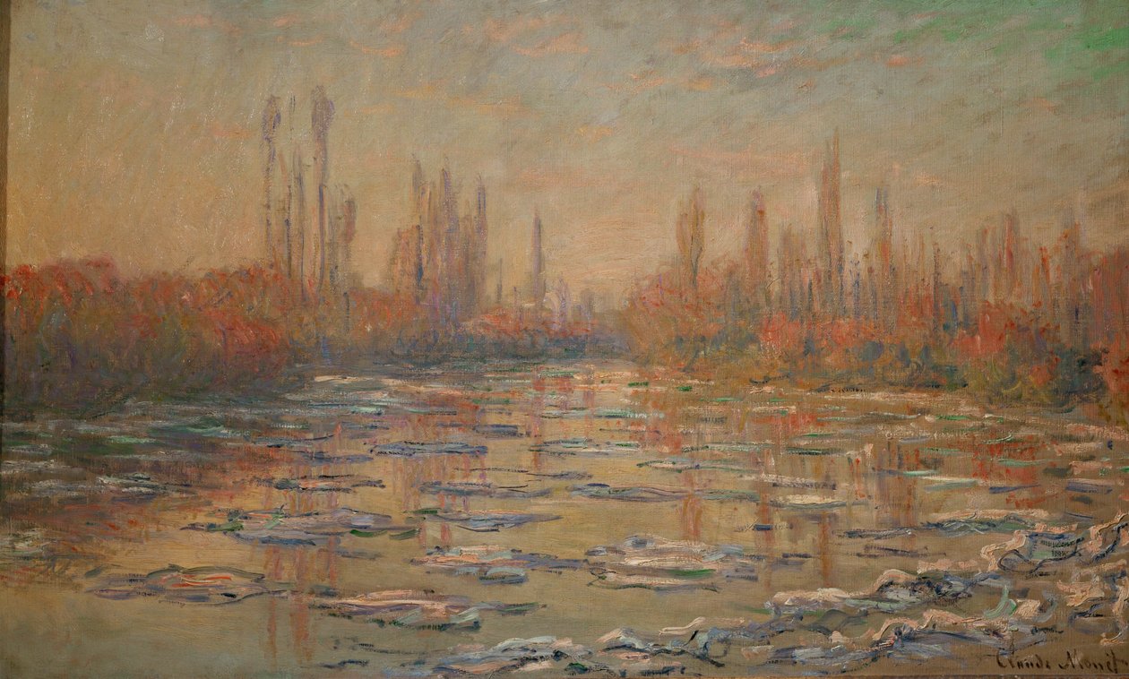 Les glacons ou debacle sur la Seine (olio su tela) da Claude Monet