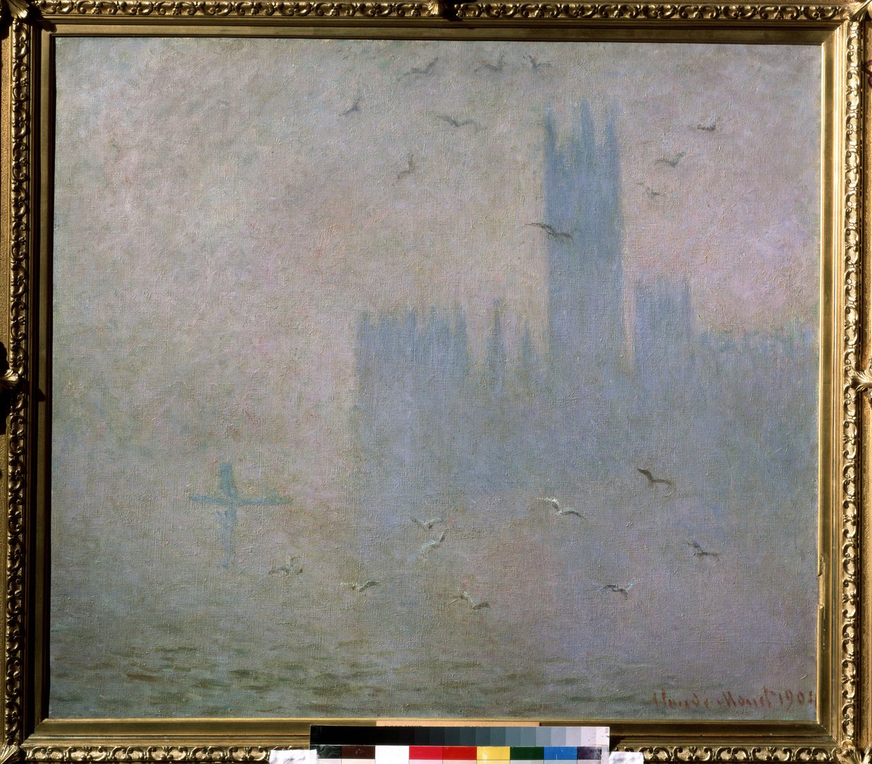 Gabbiani. Il Tamigi a Londra. Il Parlamento da Claude Monet