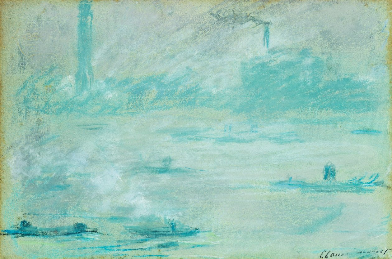 Londra, Barche sul Tamigi, 1901 da Claude Monet