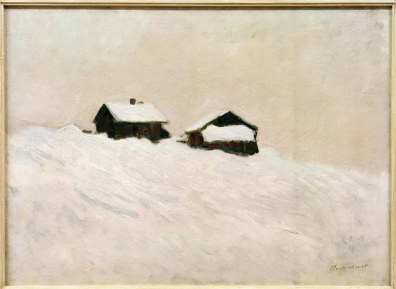 Case nella neve, Norvegia da Claude Monet