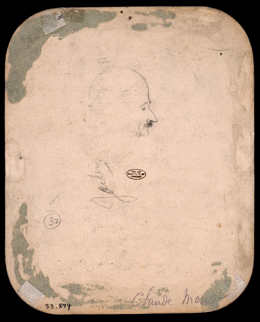 Monet - Schizzo di testa maschile di profilo (verso), 1855-56, 1933.894 da Claude Monet