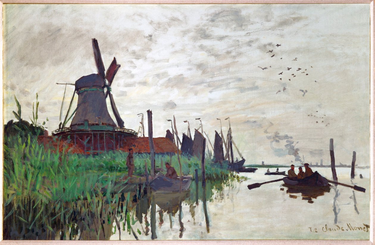 Moulin a Zaandam (olio su tela) da Claude Monet