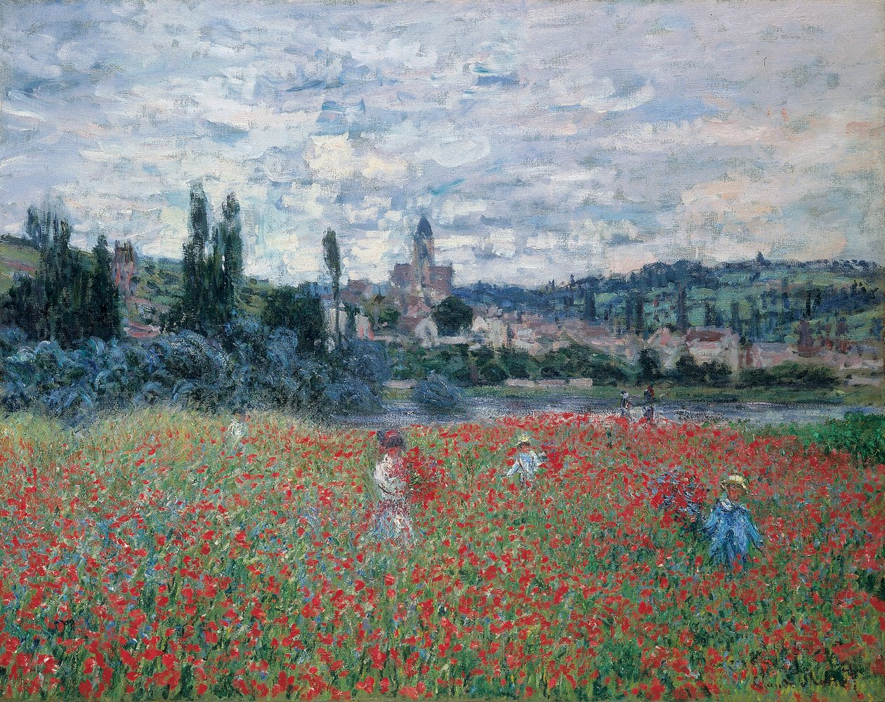 Campi di papaveri vicino a Vétheuil, 1879 circa (olio su tela) da Claude Monet