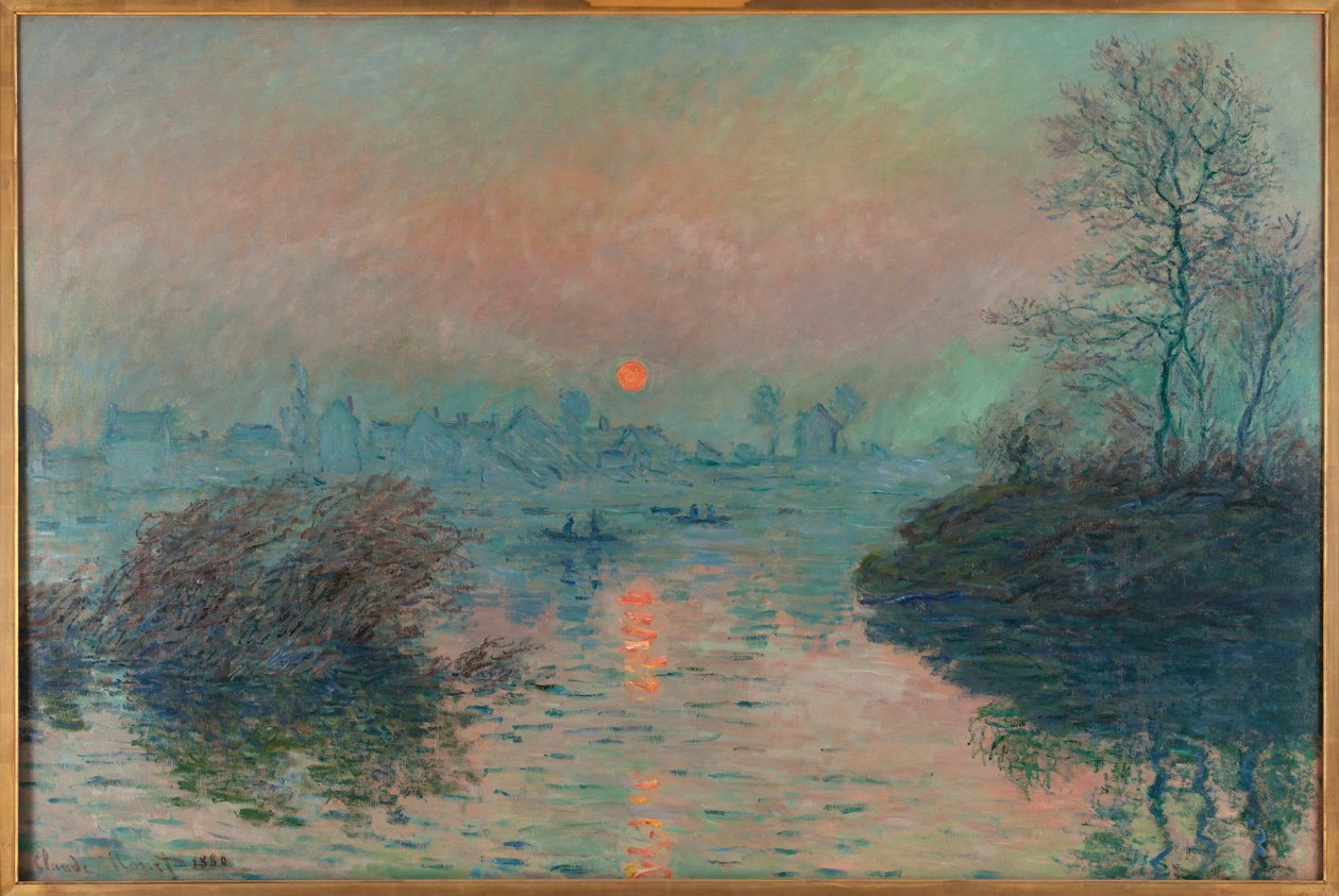 Tramonto sulla Senna a Lavacourt, atmosfera invernale da Claude Monet