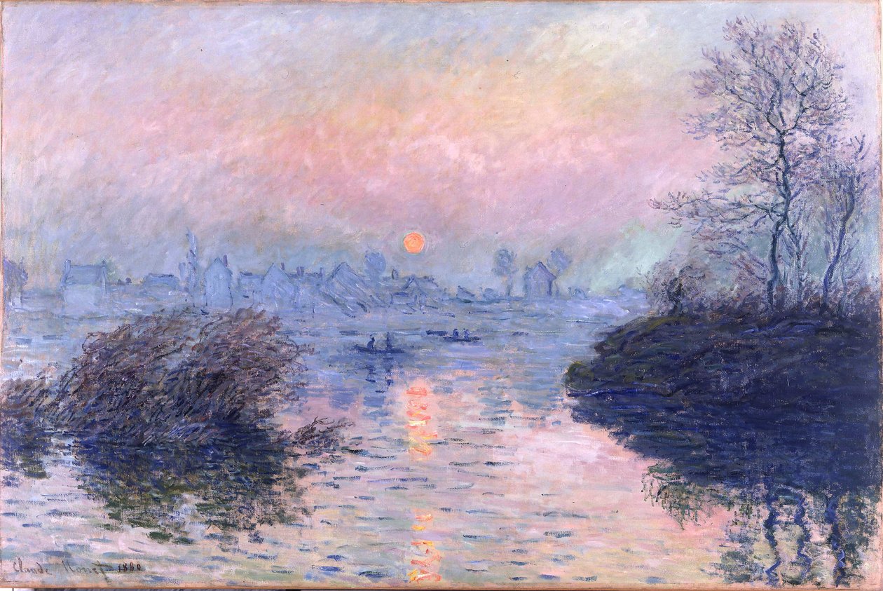 Tramonto sulla Senna a Lavacourt, effetto invernale da Claude Monet