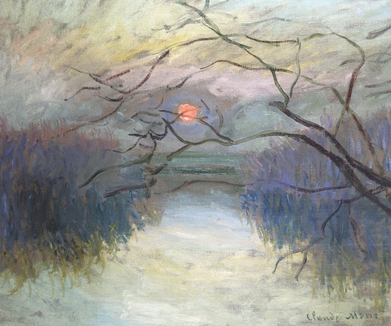 Tramonto sulla Senna a Vétheuil, 1880 da Claude Monet