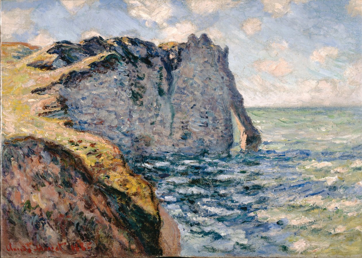 La scogliera di Aval, Étretat da Claude Monet