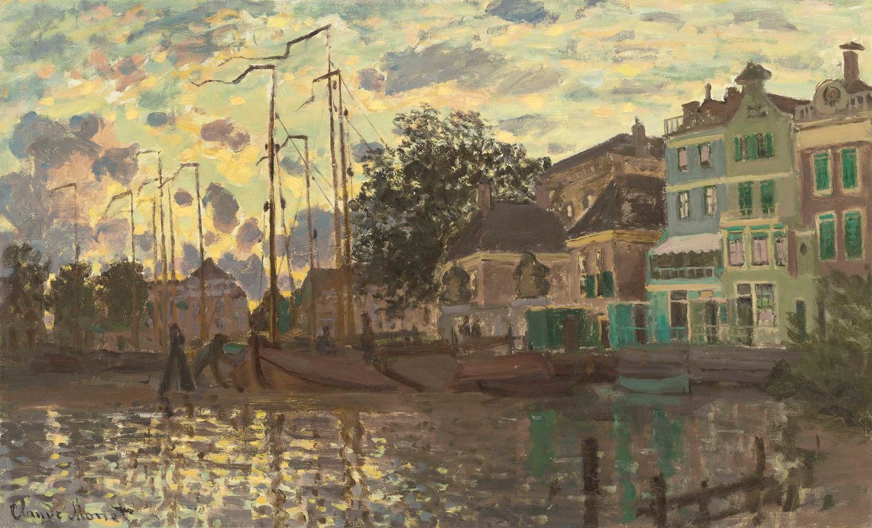 La diga a Zaandam, sera, 1871 da Claude Monet