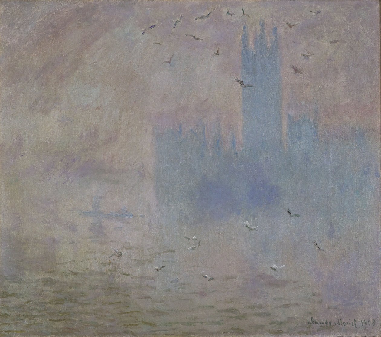 Il Parlamento, i gabbiani da Claude Monet