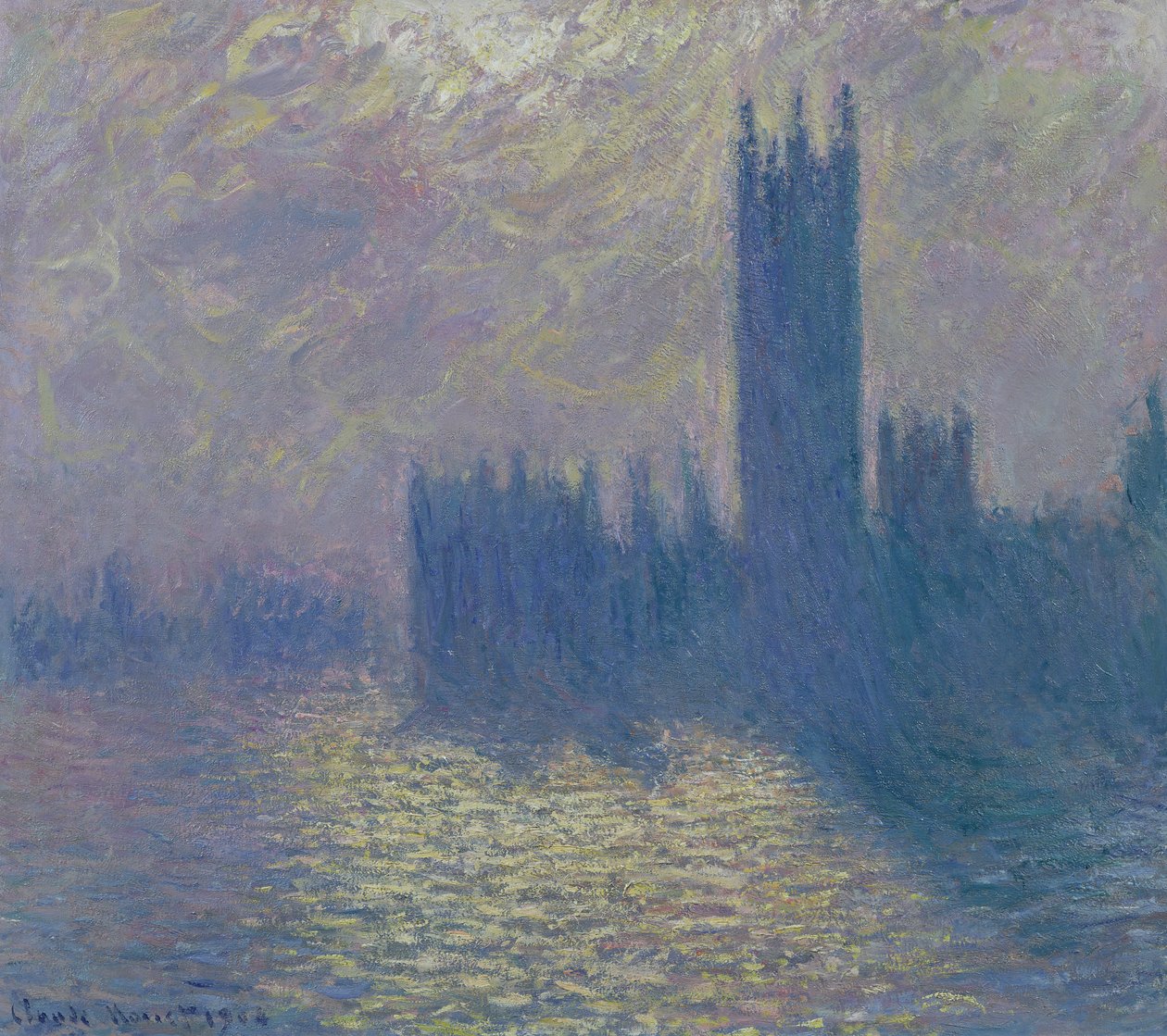 Le case del Parlamento, cielo tempestoso, 1904 da Claude Monet