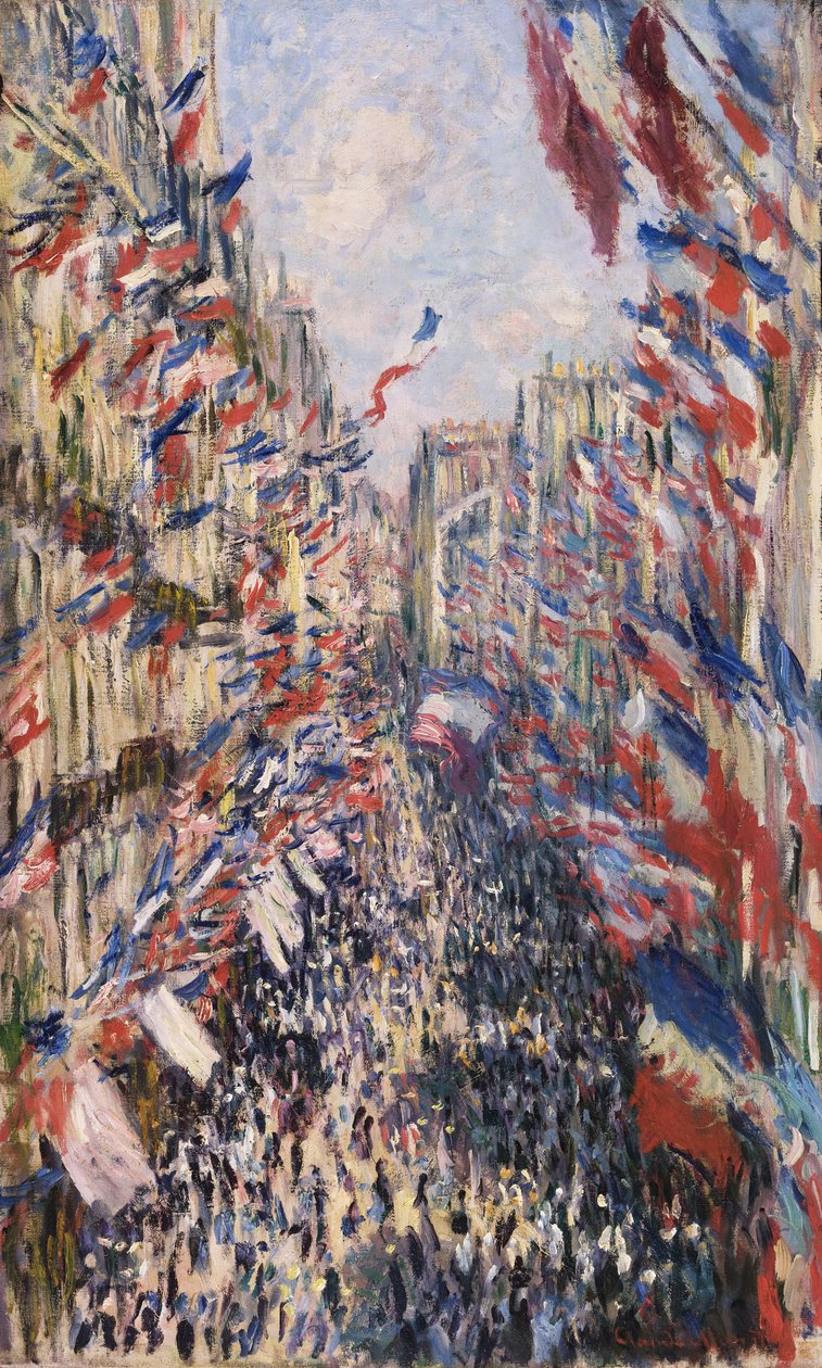 Rue Montorgueil a Parigi da Claude Monet