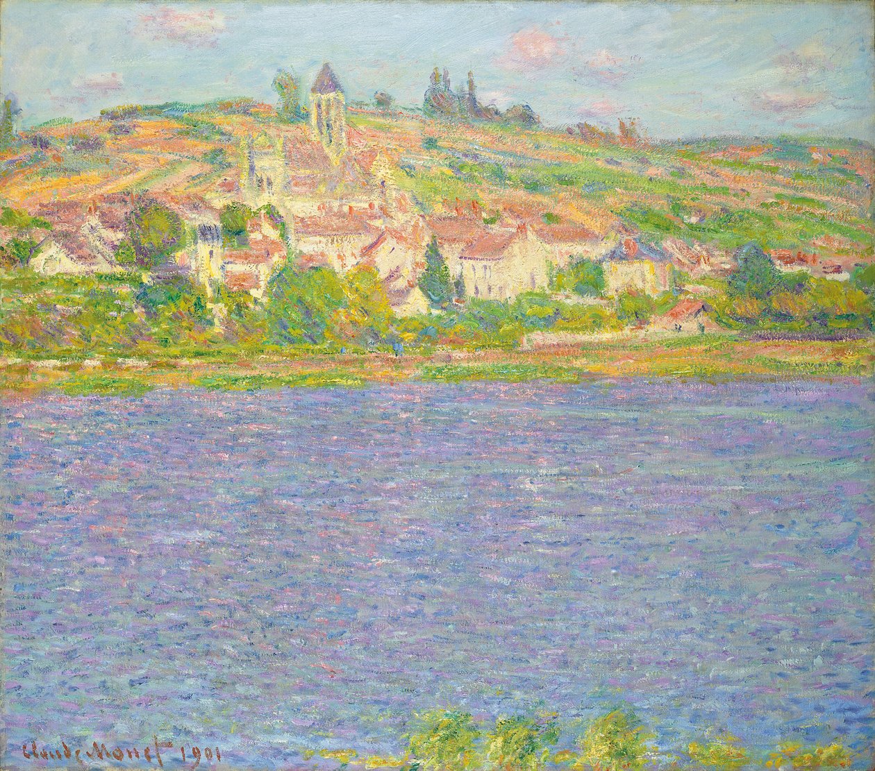 Vetheuil al sole; Vetheuil, effet de Soleil, 1901 da Claude Monet