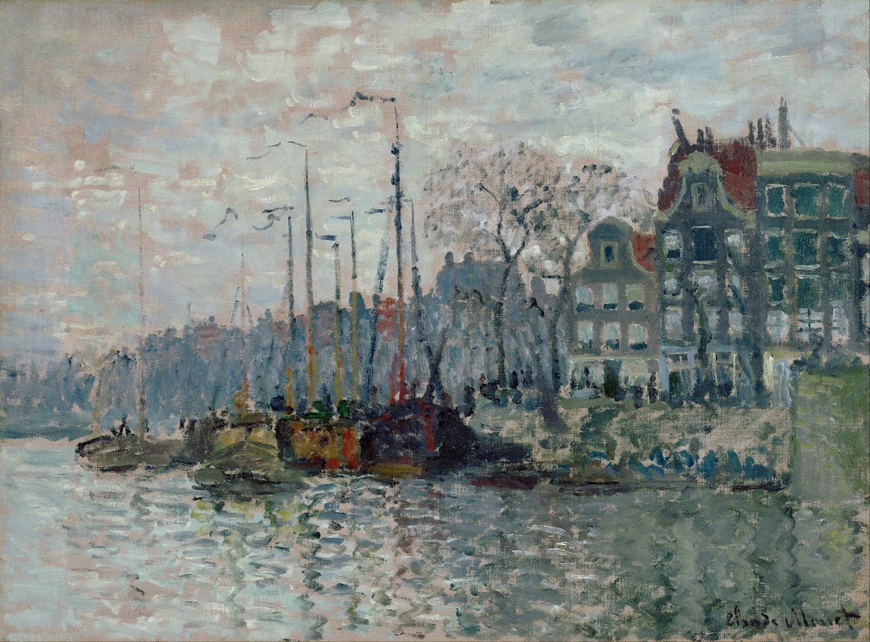 Vista della Prins Hendrikkade e del Kromme Waal ad Amsterdam da Claude Monet