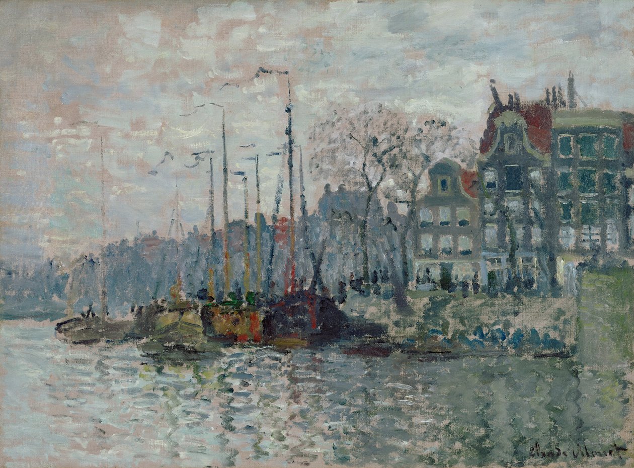 Veduta del Prins Hendrikkade e del Kromme Waal ad Amsterdam, 1874 da Claude Monet