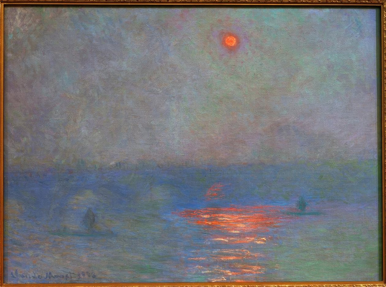 Ponte di Waterloo, sole nella nebbia da Claude Monet