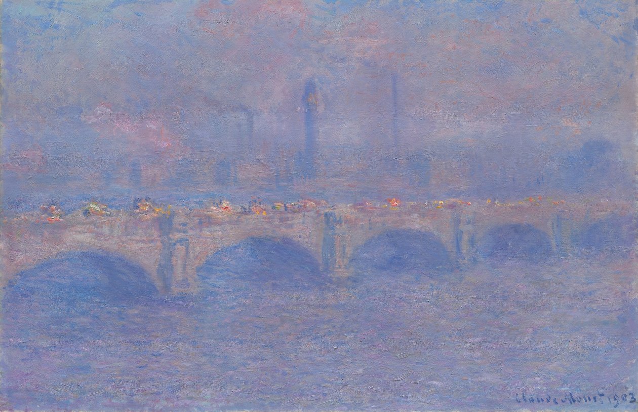 Ponte di Waterloo, effetto della luce solare da Claude Monet