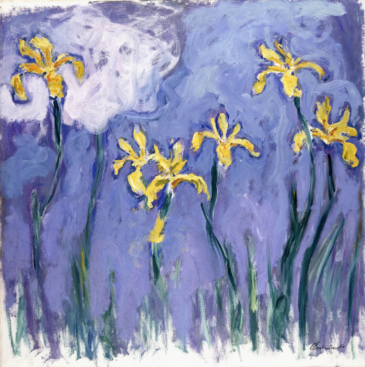 Iris giallo con nuvola rosa, c.1918 da Claude Monet