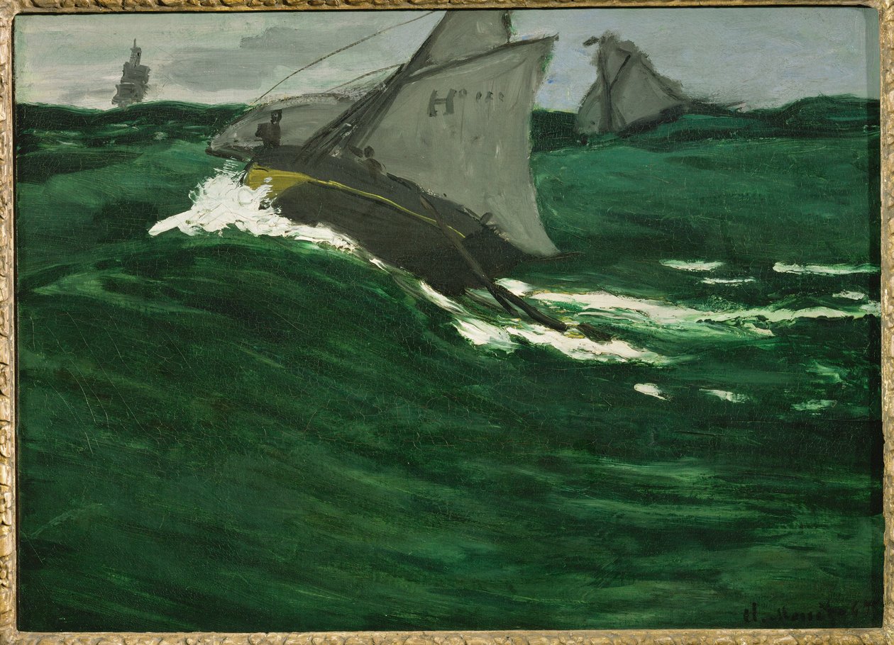 onda verde (pittura su tela) da Claude Monet