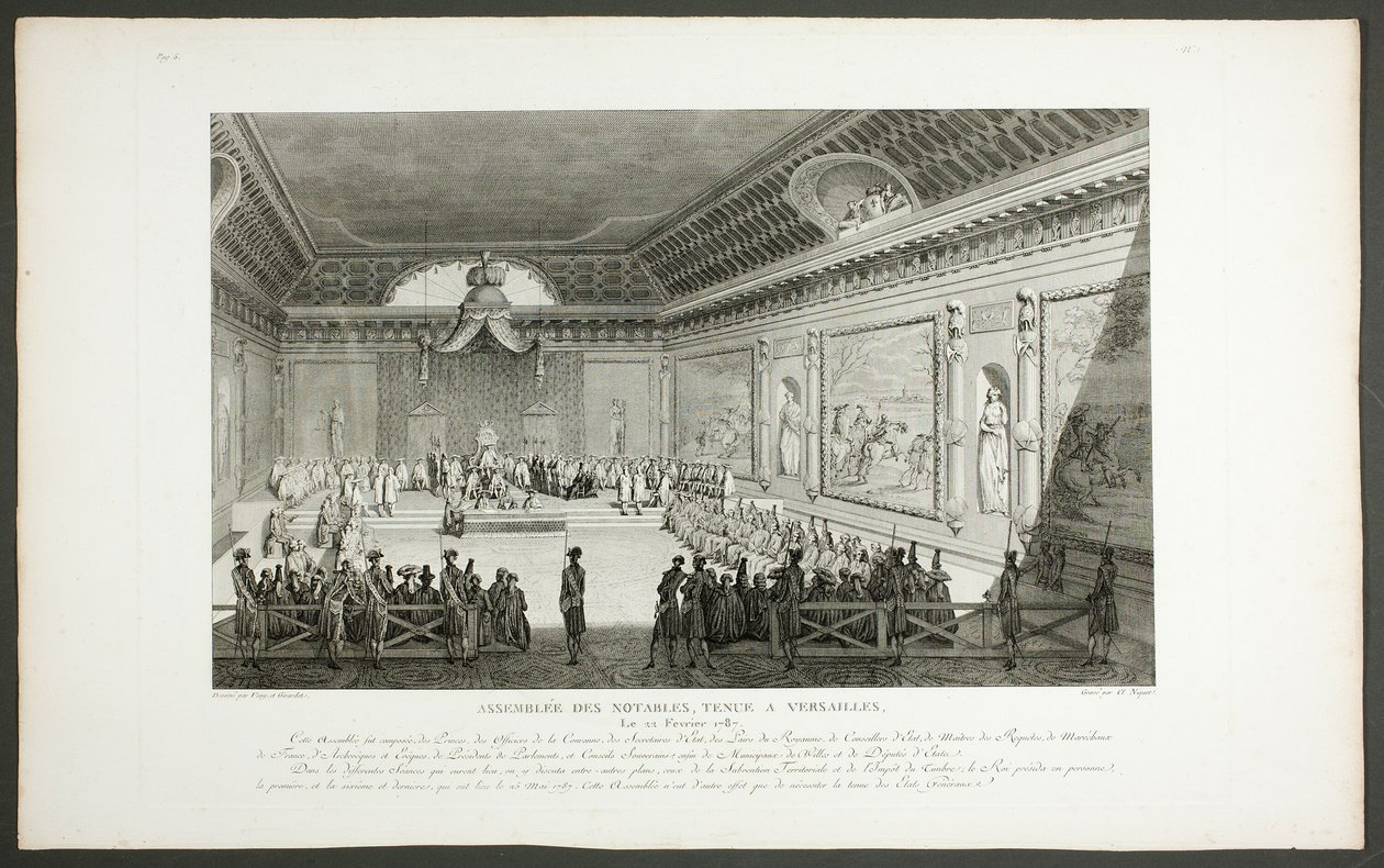 Assemblea dei notabili di Versailles, dalla serie Tableaux historiques de la Révolution française da Claude Niquet