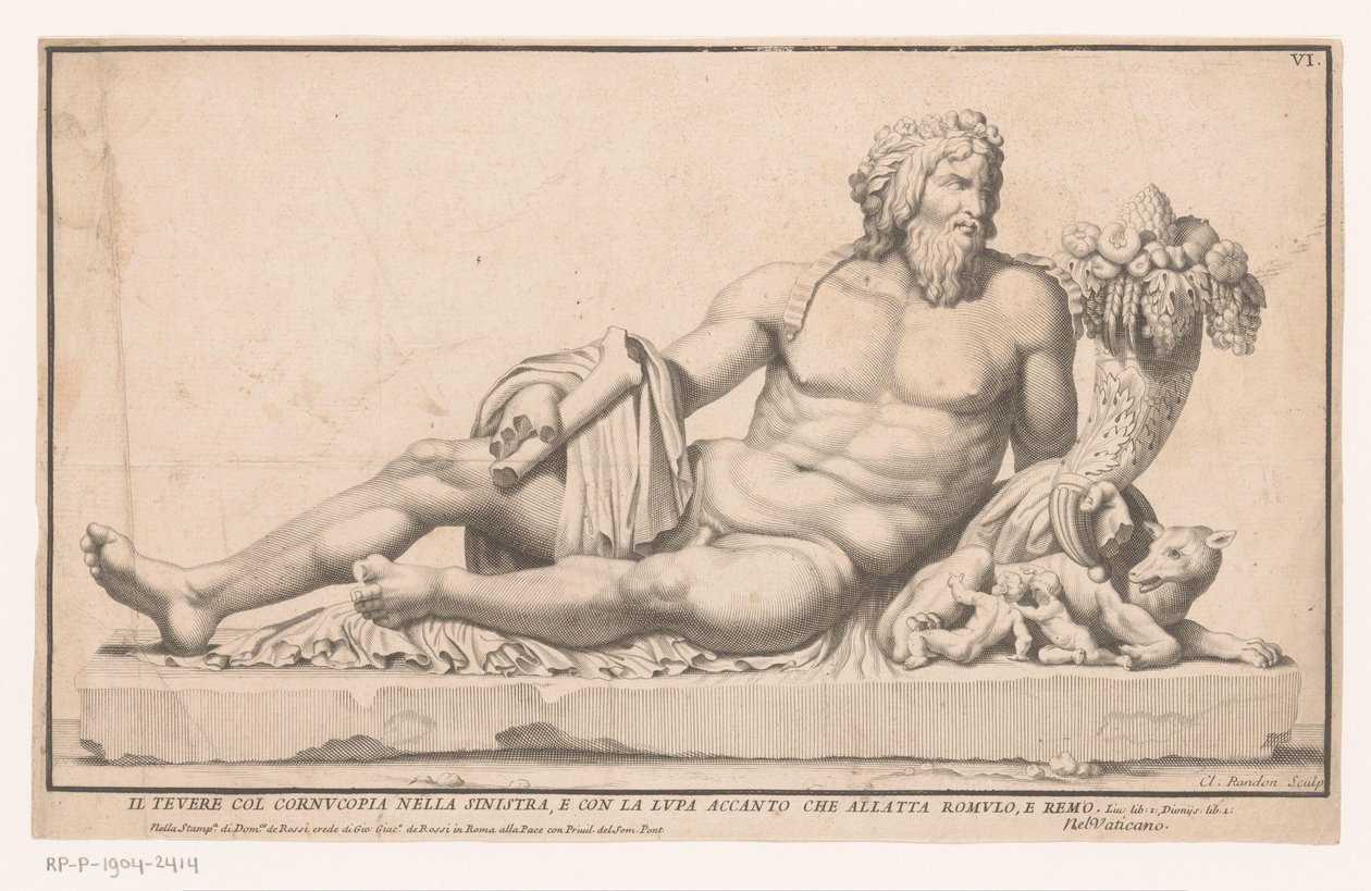 Personificazione del Tevere (Statue antiche, titolo della serie) da Claude Randon