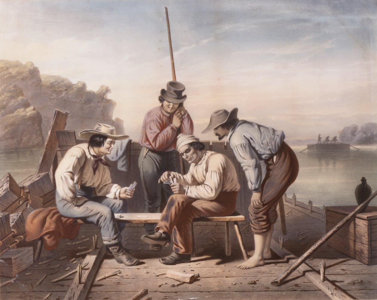 In un dilemma, giocatori di carte sul Mississippi da Claude Régnier