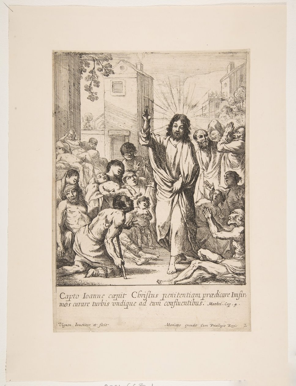 Guarigione degli infermi Gesù Cristo guarisce molti malati in Galilea da Claude Vignon