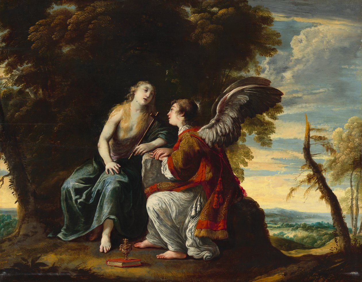 Maria Maddalena confortata da un angelo da Claude Vignon
