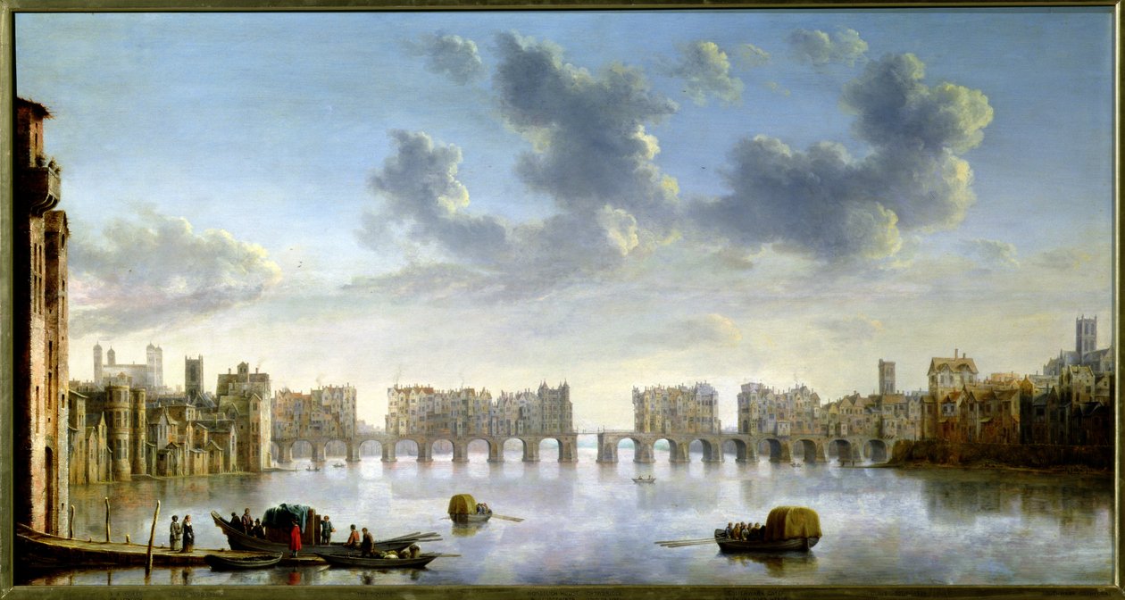 Il vecchio ponte di Londra, c.1630 da Claude de Jongh