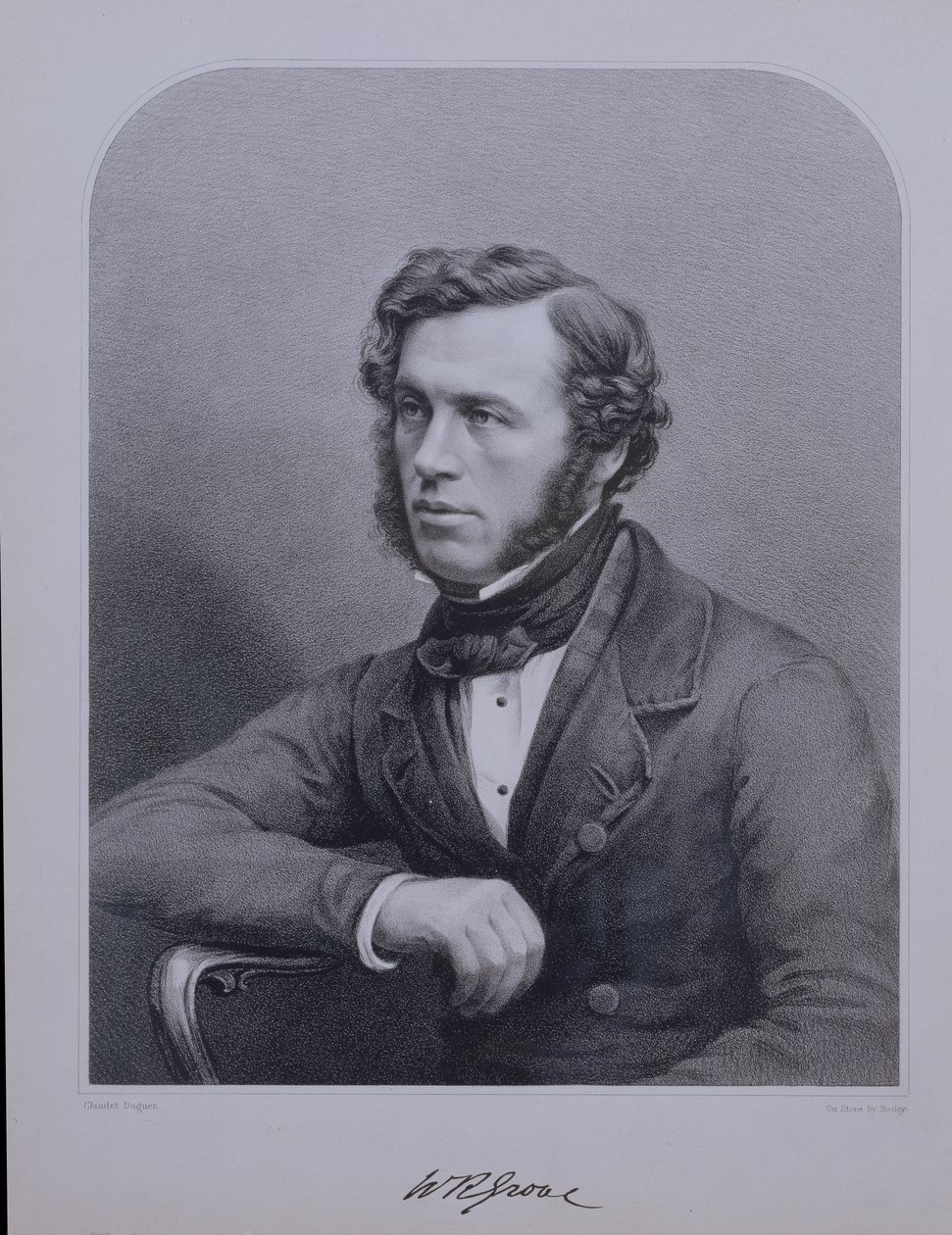 Ritratto di Sir William Grove (1811-96) inciso da Bosley da Claudet Daguer