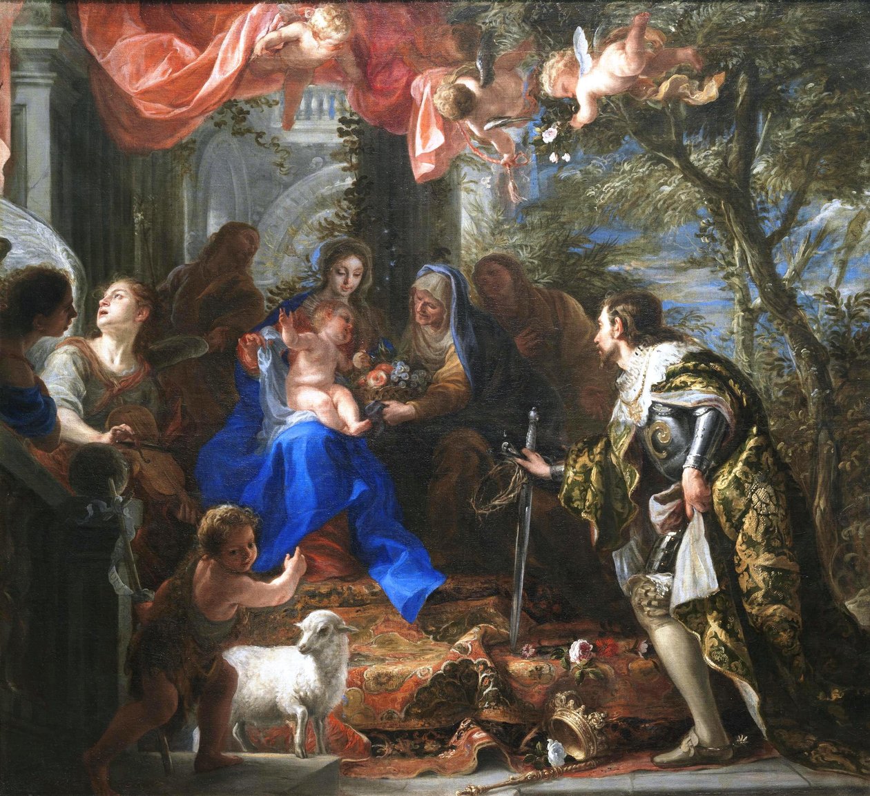Vergine e Bambino adorati da San Luigi, re di Francia da Claudio Coello