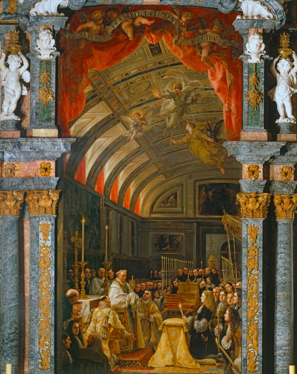 Adorazione della Sagrada Forma di Carlos II, re di Spagna ... da Claudio Coello