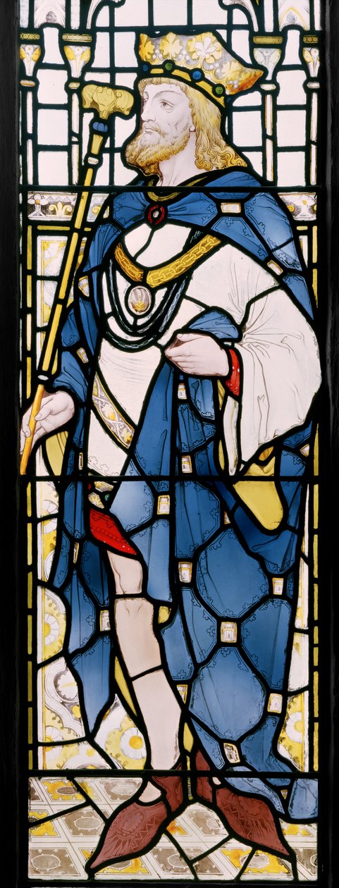 Edoardo II, dettaglio da una finestra nella Grande Sala, 1867-71 da Clement James Heaton