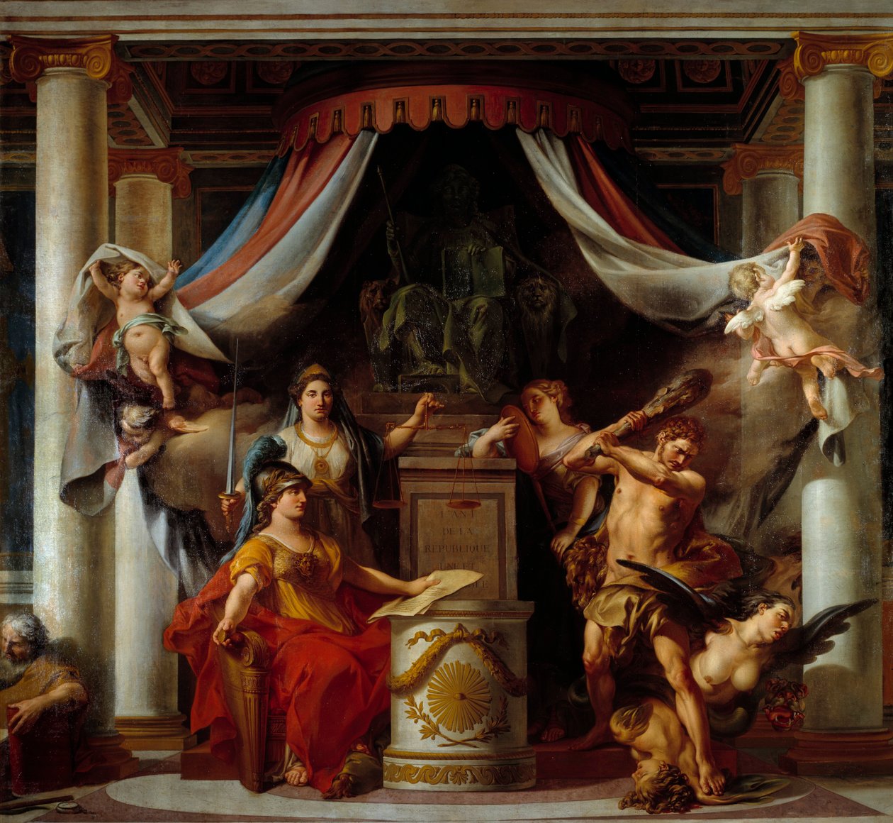 Allegoria della Rivoluzione: Minerva consegna a Ercole il decreto che abolisce i vizi dell