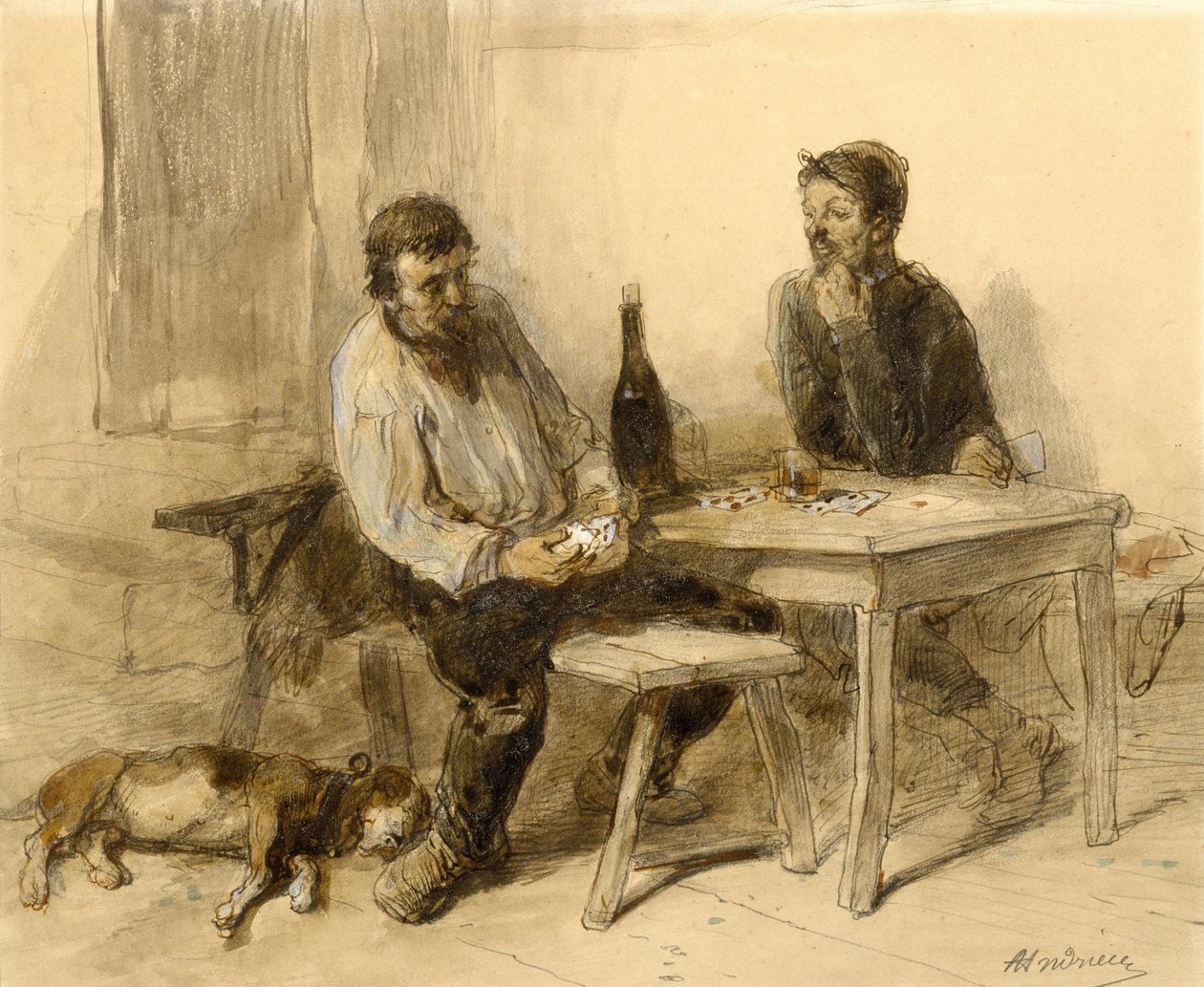 Una partita a carte da Clément Auguste Andrieux