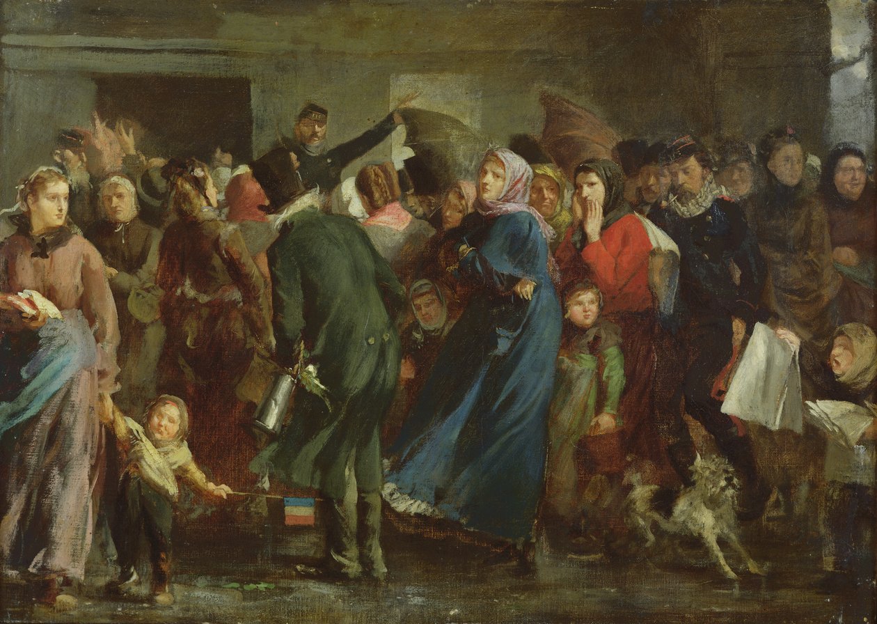 Fila alla macelleria da Clément Auguste Andrieux