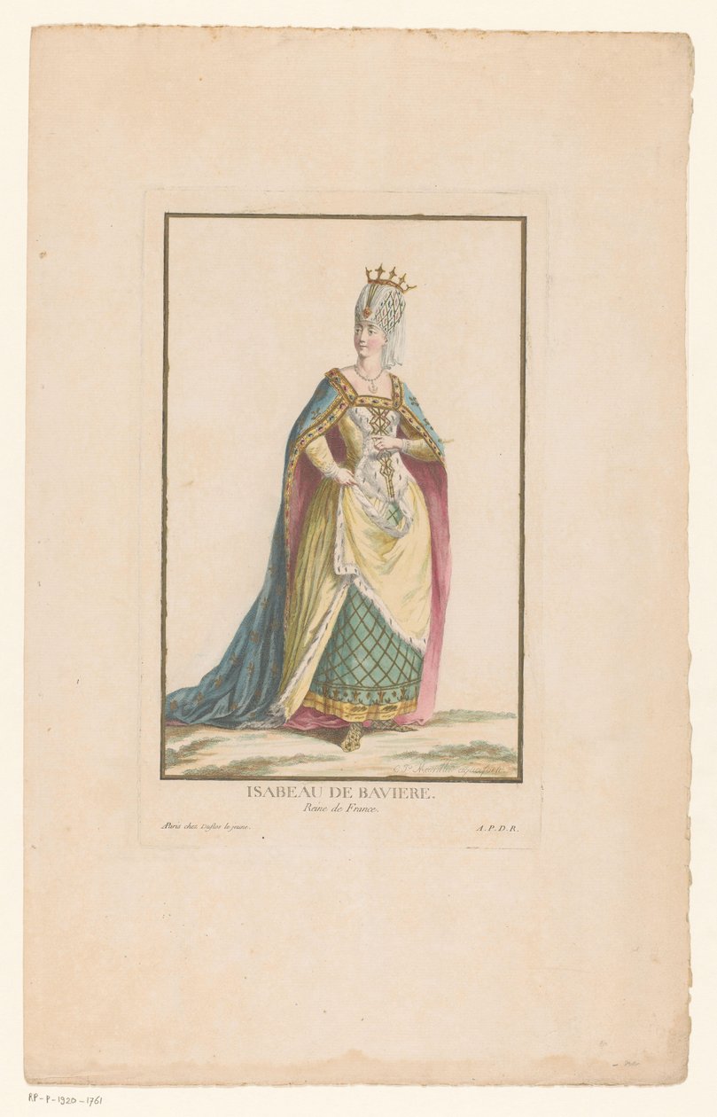Ritratto di Isabella di Baviera, regina di Francia da Clément Pierre Marillier