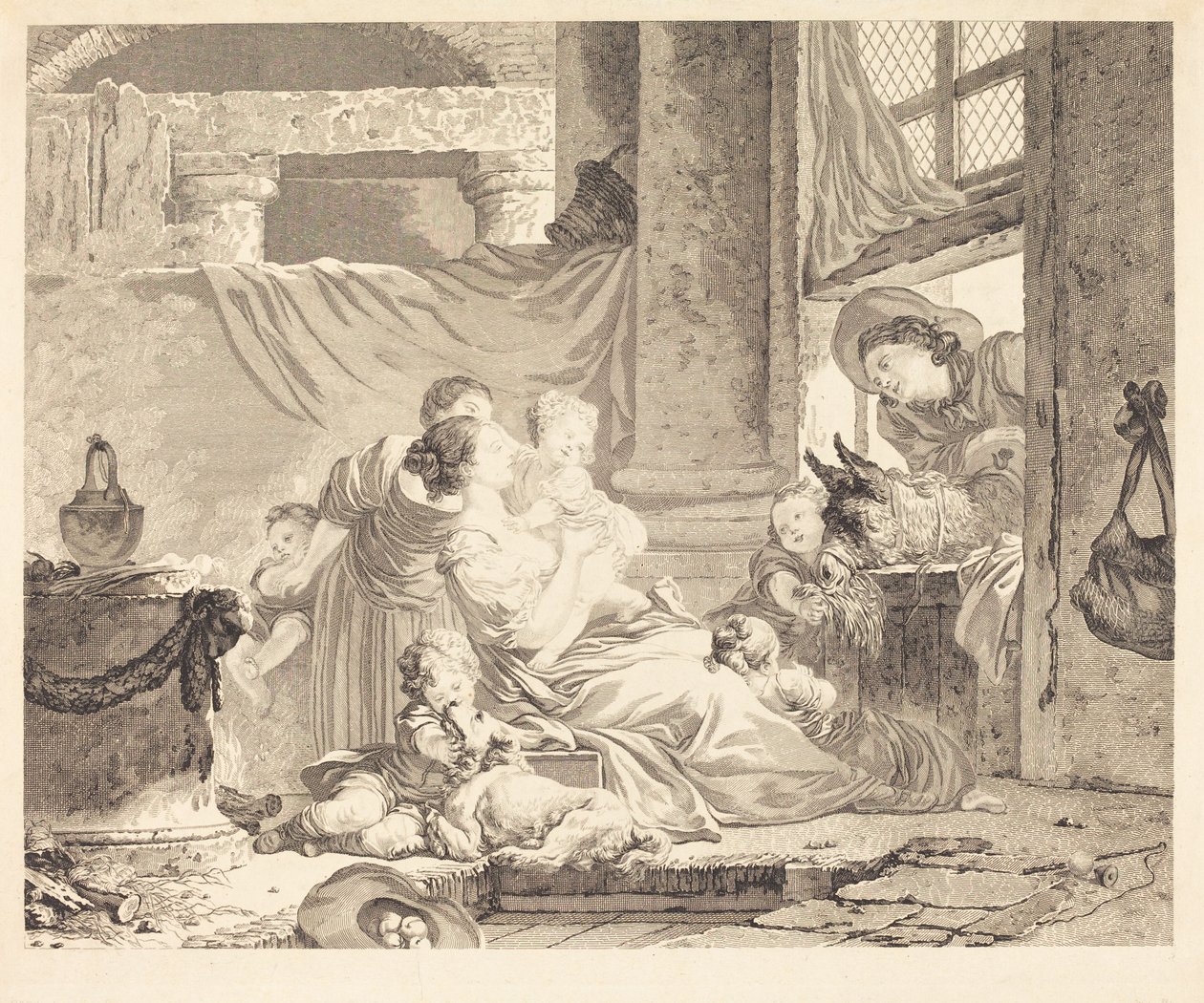 La Famiglia del Contadino da Clément Pierre Marillier after Jean Honoré Fragonard