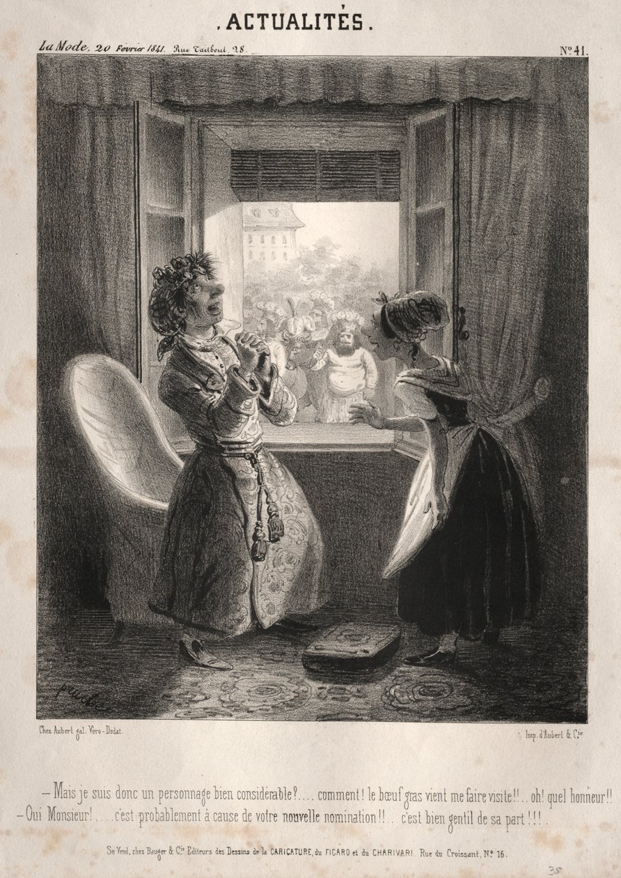 Actualités: ---Mais je suis donc un personnage bien considerable, 1841 da Clémente Pruche