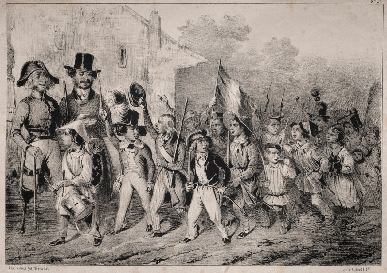 Attualità: Bene! Anche i bambini vogliono! quando si parla di guerra!..., 1840 da Clémente Pruche