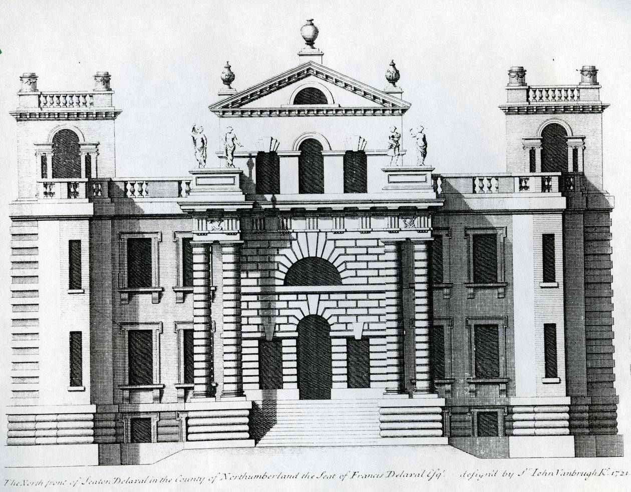 Progetto per Seaton Delaval, 1721 da Colen Campbell